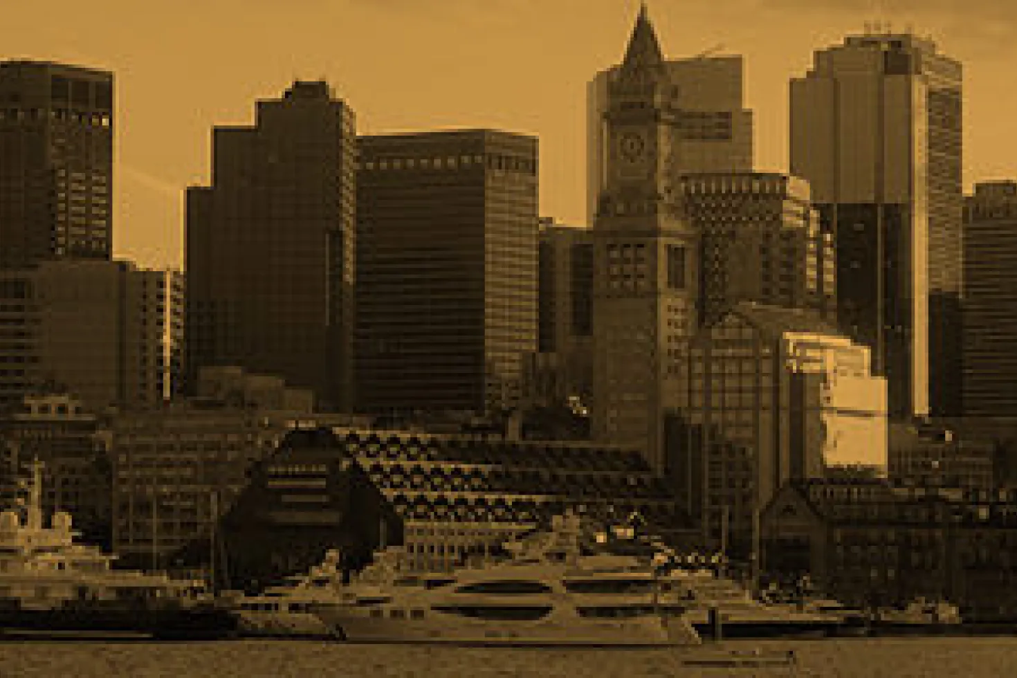 Boston skyline at sunset Boston skyline at sunset